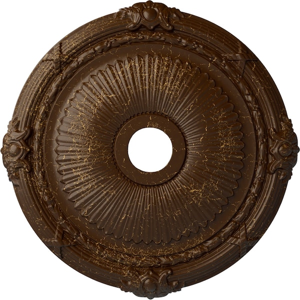 Ekena Millwork Heaton Ceiling Medallion (Canopies up to 6 1/2"), 27 1/2"OD x 3 7/8"ID x 2 1/4"P, Root Beer Crackle CM27HERBC - main